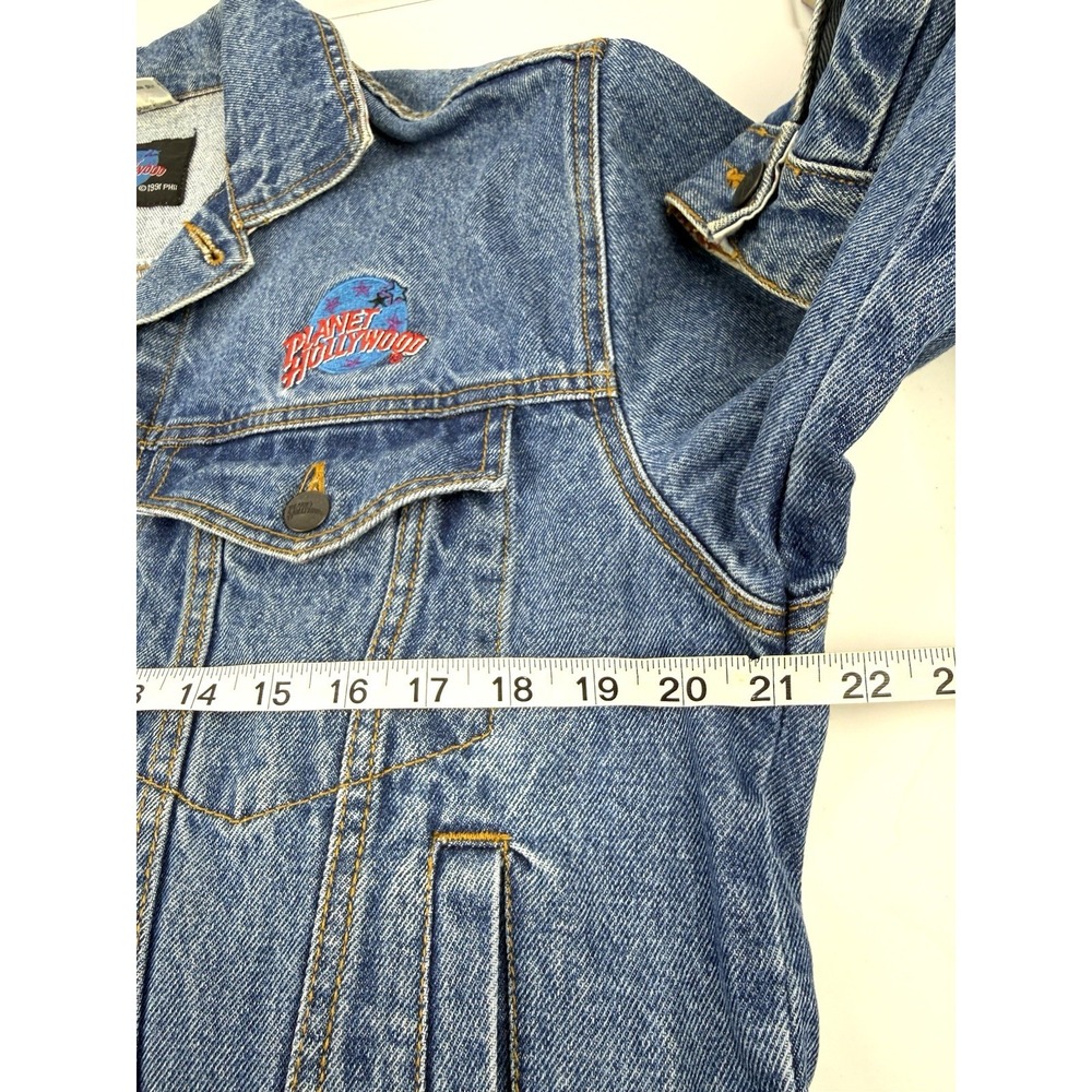 Planet Hollywood Aspen Denim Jean Jacket Unisex Small Vintage 1991 No Fading - Picture 10 of 10